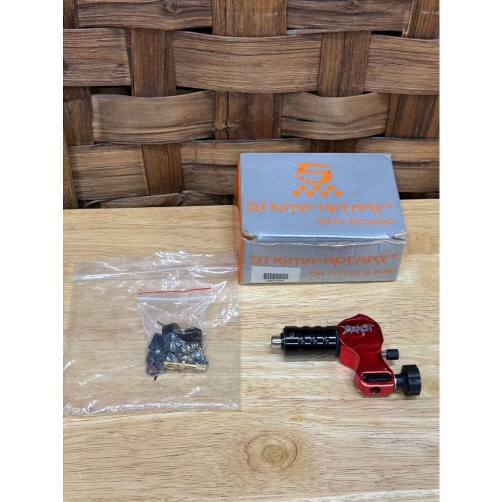 Stigma Beast Red Rotary Tattoo Machine with Accessories